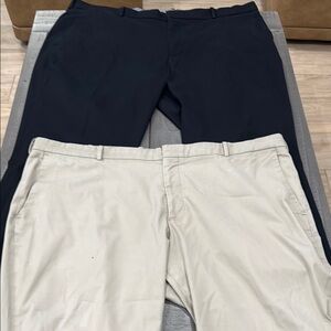 Perry Ellis Black and Tan Chinos Versatile Cotton Blend